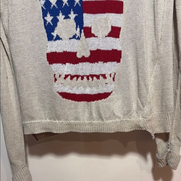 Poof! Cream and Red Crew Neck Sweater with Patriotic Design - Picture 3 of 8